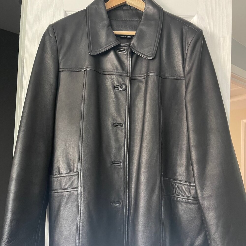 Vintage Real Leather Jacket 90s Y2K Style  - S/M